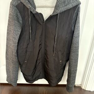 Men's Black and Gray Hoodie Sweater